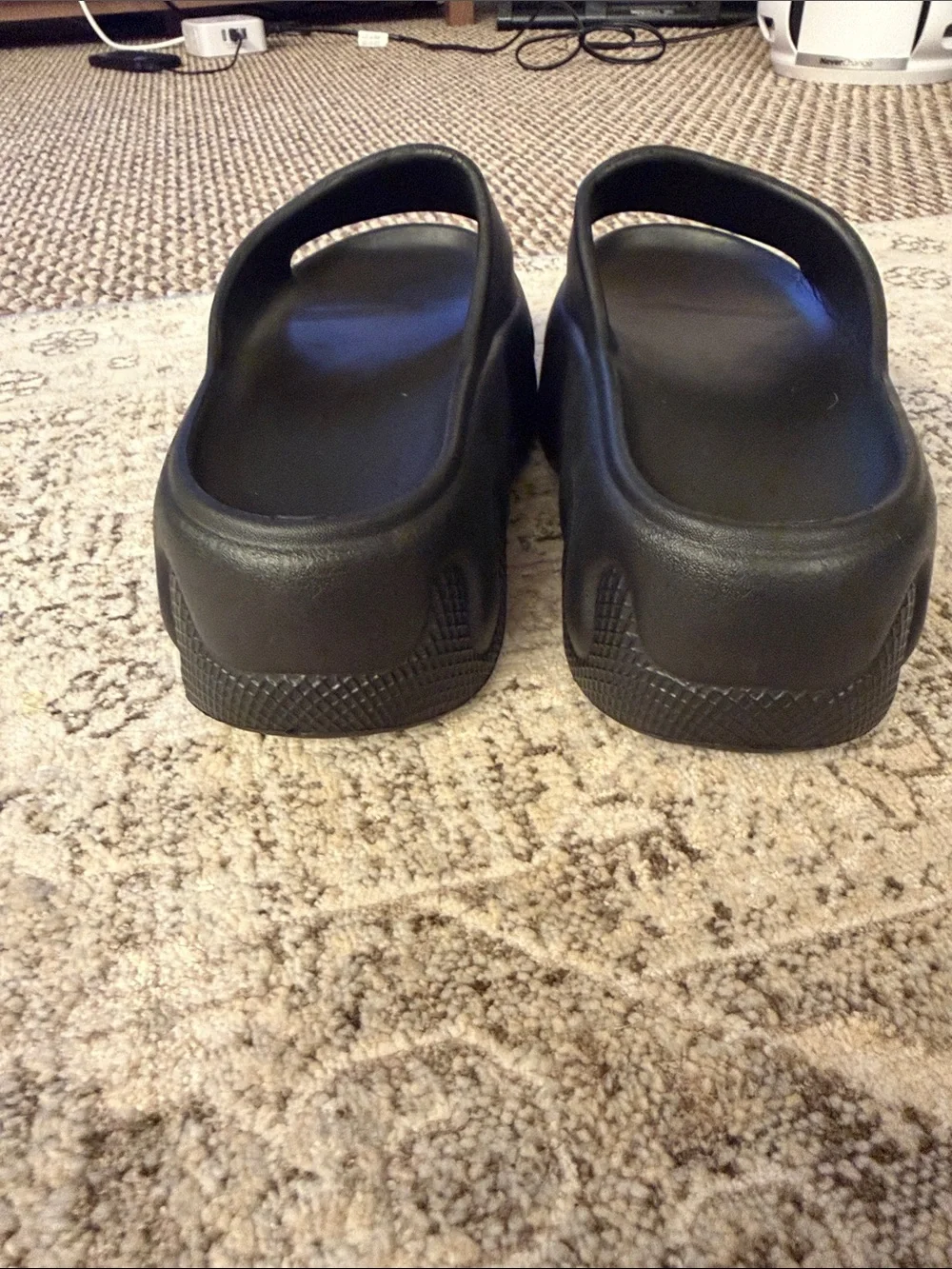 Platform Slide Sandals in Black - Women's Casual Comfort